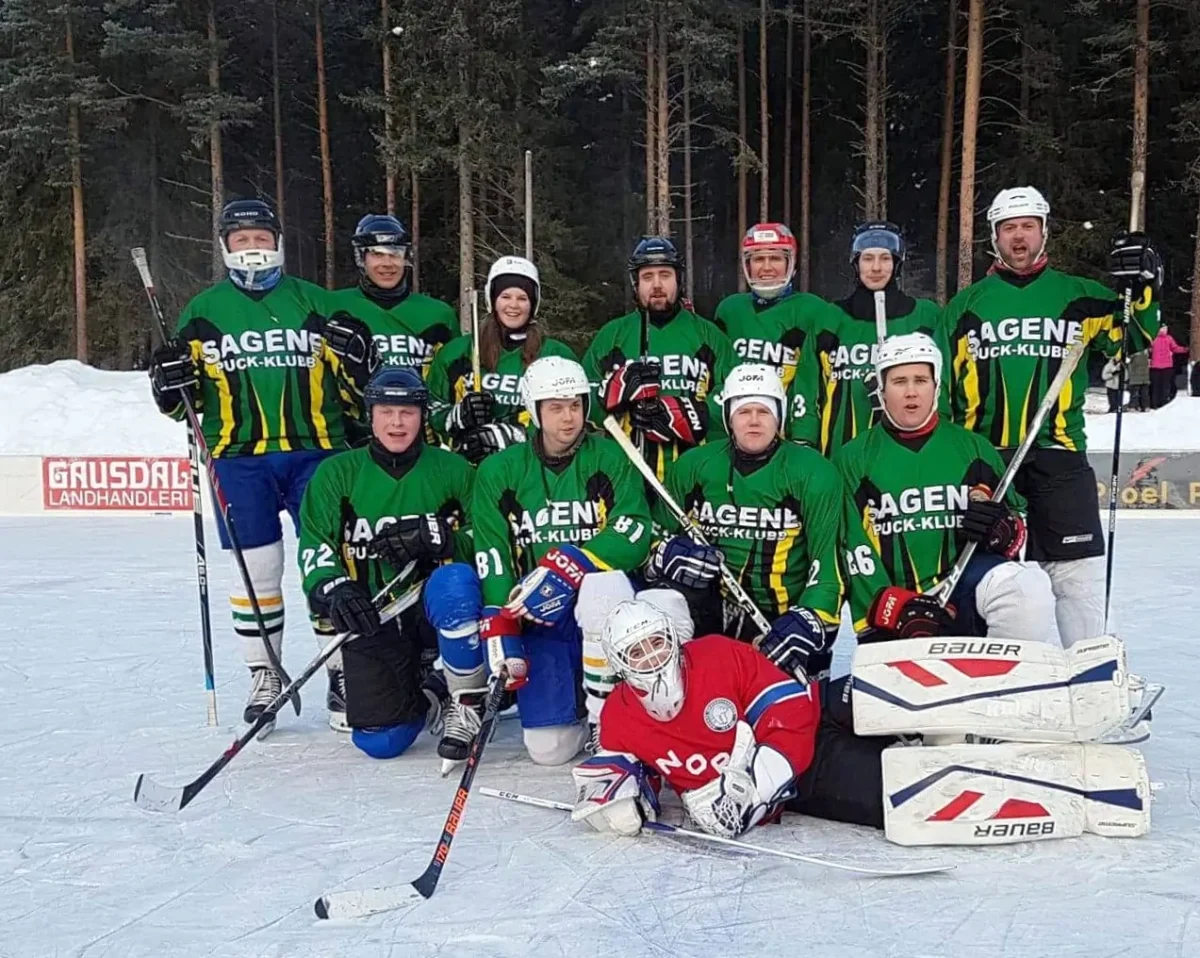 Ishockeylag oppstilt, foto