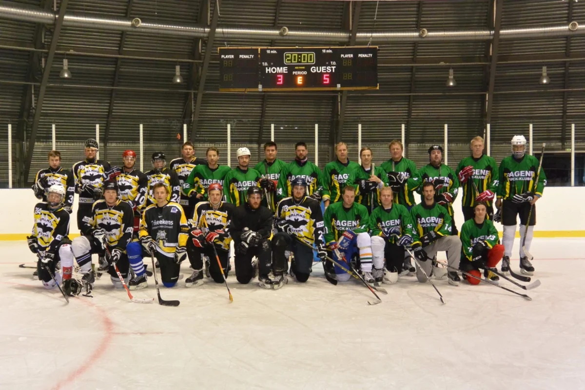 Ishockeylag oppstilt, foto