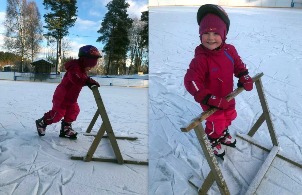 Barn på skøyter, foto